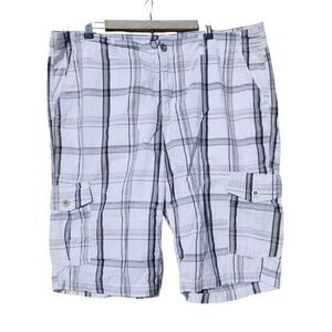 Helix Cargo Shorts White And Gray Striped Men's Size 40